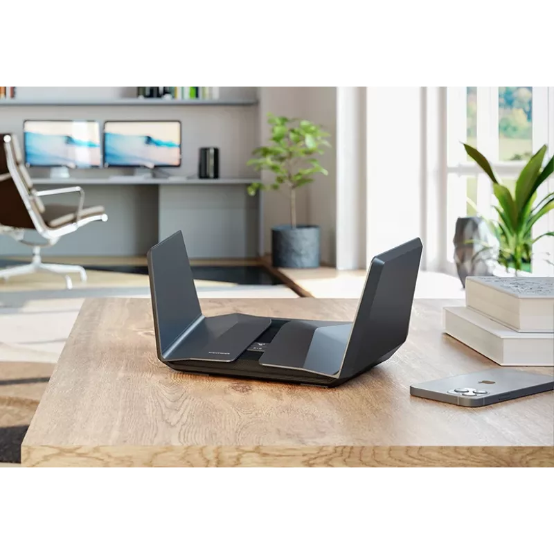 NETGEAR Nighthawk RAXE506 maršrutizatorius belaidis Gigabit Ethernet Tri-band (2,4 GHz / 5 GHz / 6 GHz) Juodas