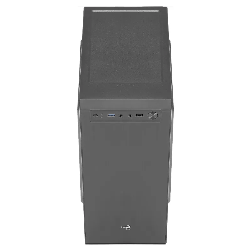 Aerocool CS108BKV1 kompiuterio korpusas Micro ATX, aliuminio šepetėliuotas priekis, juodas, 80 mm ventiliatorius