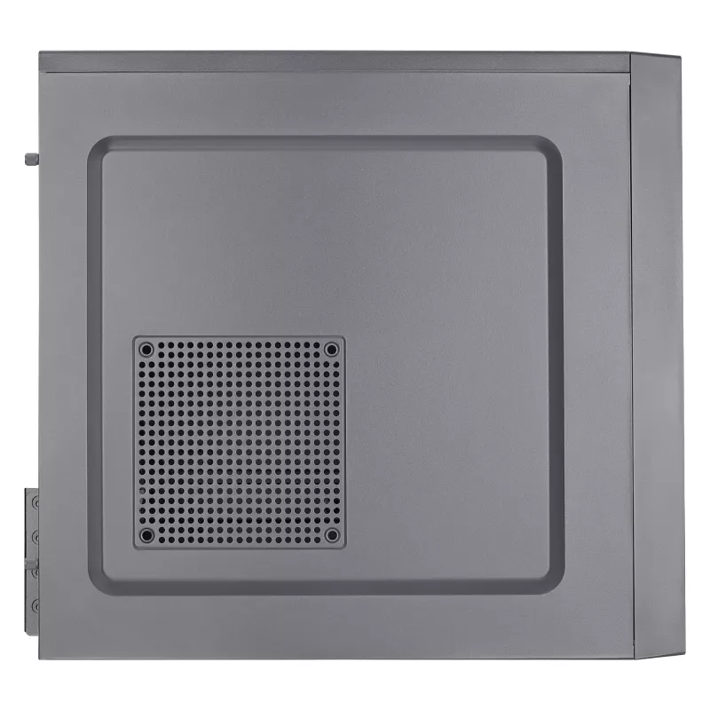 Aerocool CS108BKV1 kompiuterio korpusas Micro ATX, aliuminio šepetėliuotas priekis, juodas, 80 mm ventiliatorius