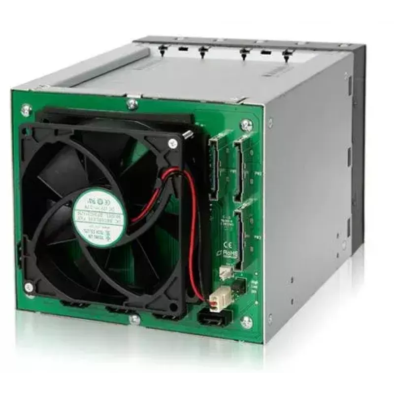 Icy Dock MB155SP-B juodas – 5 vnt. 3,5 inch SATA III diskų lentyna 3 x 5,25 inch lizduose su karšto keitimo krepšeliais