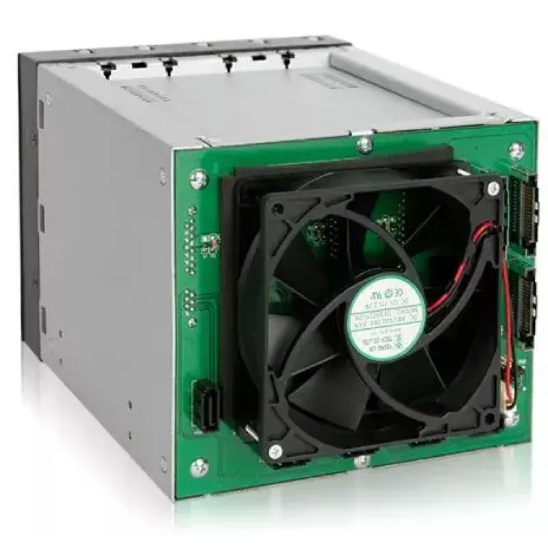 Icy Dock MB155SP-B juodas – 5 vnt. 3,5 inch SATA III diskų lentyna 3 x 5,25 inch lizduose su karšto keitimo krepšeliais