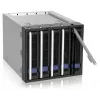 Icy Dock MB155SP-B juodas – 5 vnt. 3,5 inch SATA III diskų lentyna 3 x 5,25 inch lizduose su karšto keitimo krepšeliais