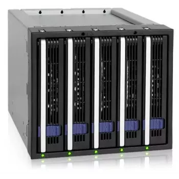 Icy Dock MB155SP-B juodas – 5 vnt. 3,5 inch SATA III diskų lentyna 3 x 5,25 inch lizduose su karšto keitimo krepšeliais