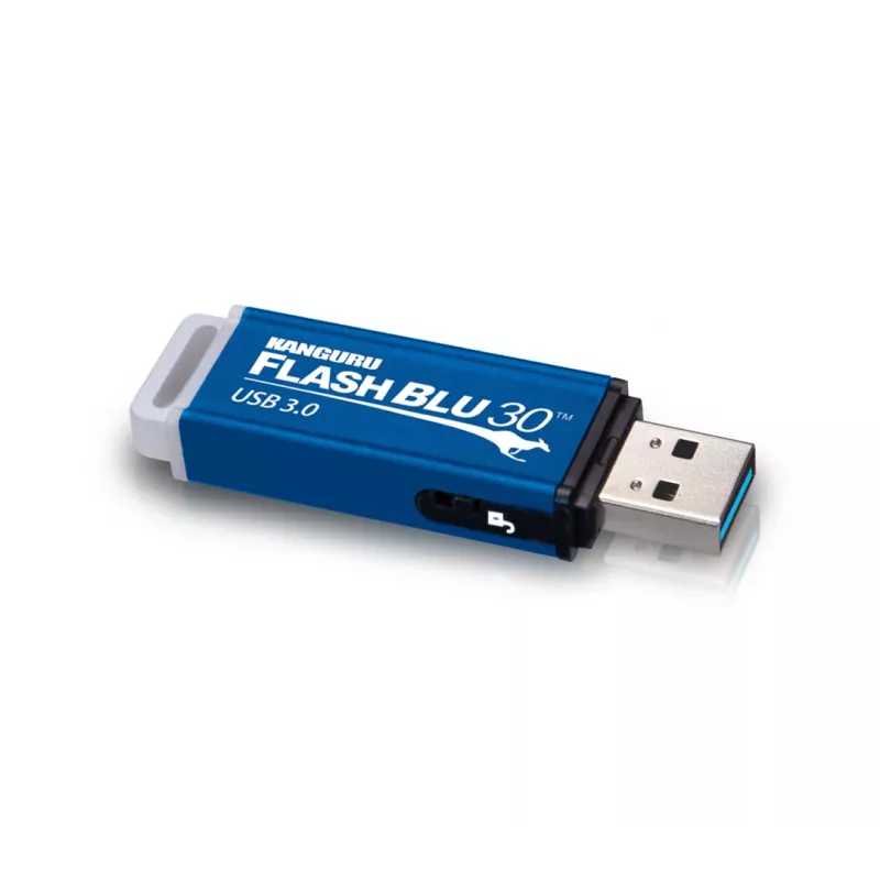 Kanguru FlashBlu30 SuperSpeed USB3.0 16GB |Saugus USB atmintukas| Fizinė rašymo apsaugos jungiklis | Suderinamas su Windows „Ready Boost“