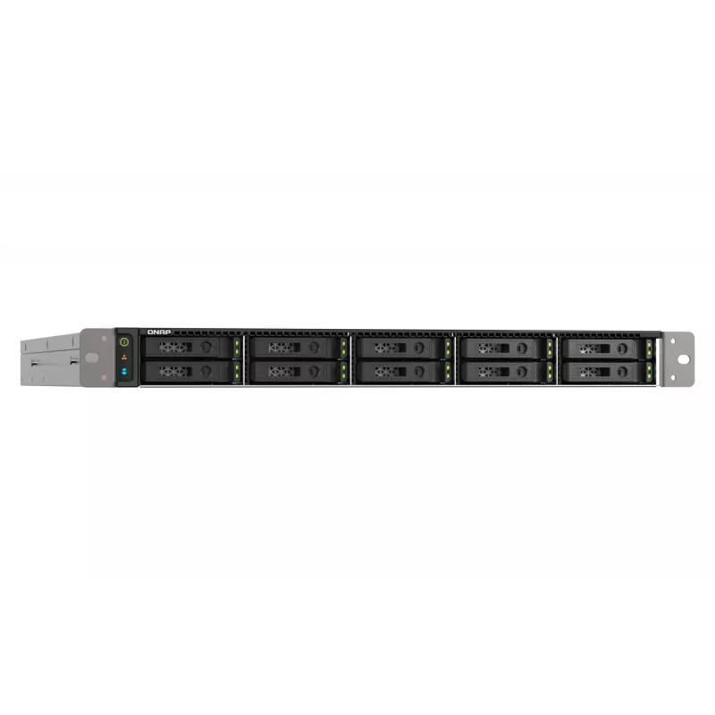 QNAP TS-h1090FU NAS stelažas (1U) EPYC 7232P 64 GB DDR4 0 TB QuTS hero Juoda, Pilka