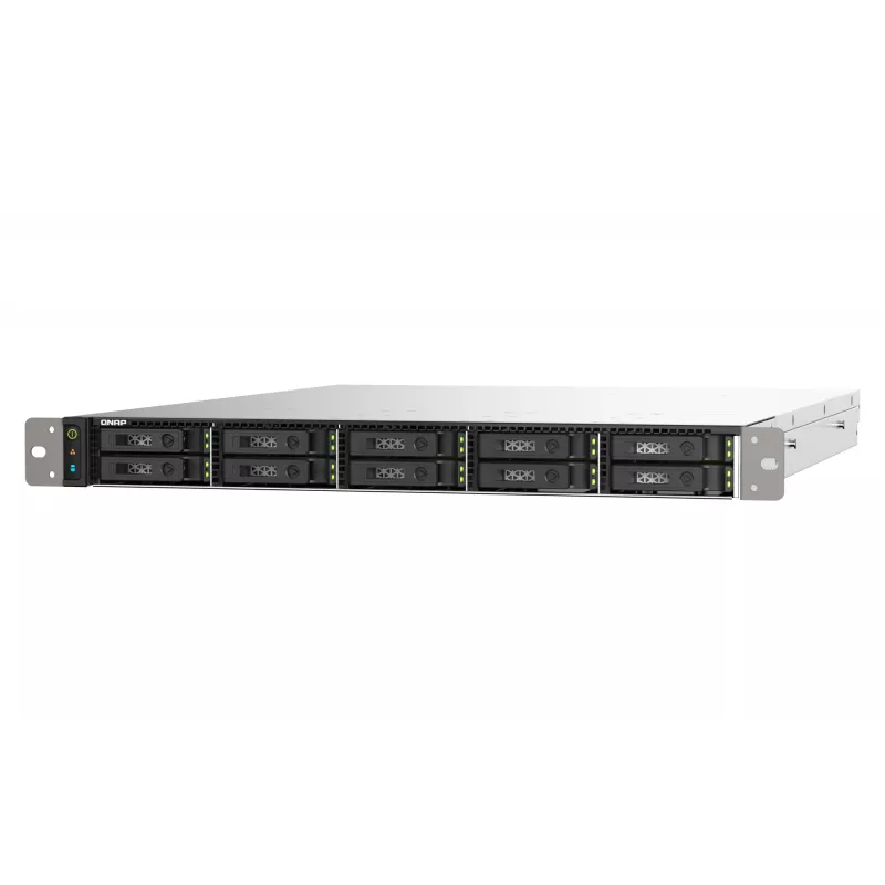 QNAP TS-h1090FU NAS stelažas (1U) EPYC 7232P 64 GB DDR4 0 TB QuTS hero Juoda, Pilka