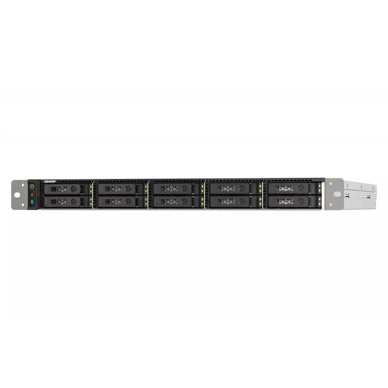 QNAP TS-h1090FU NAS stelažas (1U) EPYC 7232P 64 GB DDR4 0 TB QuTS hero Juoda, Pilka