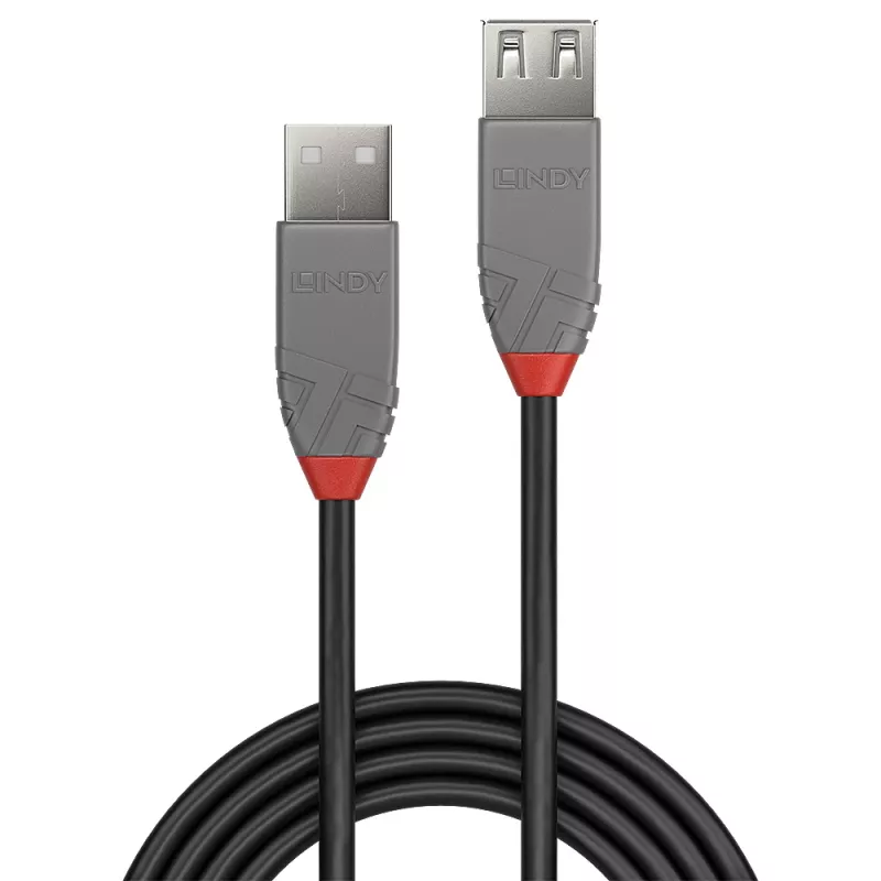Lindy 2 m USB 2.0 tipo A ilginimo laidas, Anthra Line