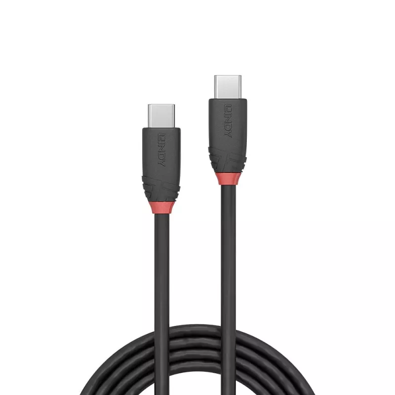 Lindy 1,5 m USB 3.2 Type C – C laidas, 20 Gb/s, juodas, Black Line