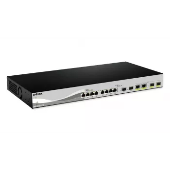 D-Link DXS-1210-12SC/E tinklo jungiklis valdomas L2 10G Ethernet (100/1000/10000) 1U juodas, sidabrinis