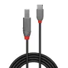 Lindy 36943 USB 2.0 Type-C – Type-B kabelis, Anthra Line, 3 m, 480 Mbit/s, juodos spalvos