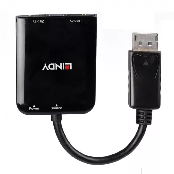 Lindy 38430 sąsajų šakotuvas DisplayPort 21600 Mbit/s juodas