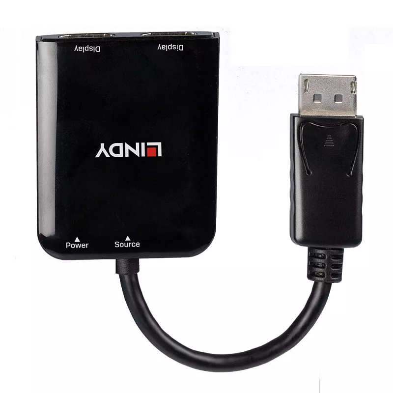 Lindy 38430 sąsajų šakotuvas DisplayPort 21600 Mbit/s juodas