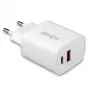 Vidinis įkroviklis Lindy 73413 universalus AC 100–240V, išėjimas 12V 3A, USB-A + USB-C, baltas