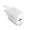 Vidinis įkroviklis Lindy 73413 universalus AC 100–240V, išėjimas 12V 3A, USB-A + USB-C, baltas