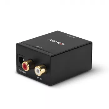 Analoginis stereo RCA į TosLink (optinį) ir koaksialinį ADC keitiklis Lindy 70309