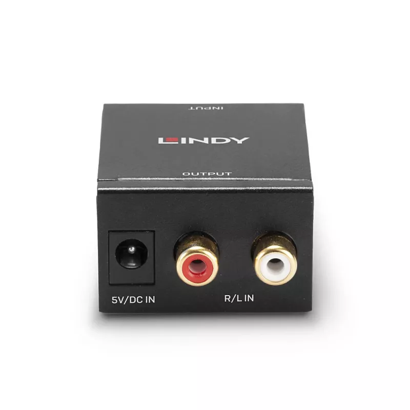 Analoginis stereo RCA į TosLink (optinį) ir koaksialinį ADC keitiklis Lindy 70309