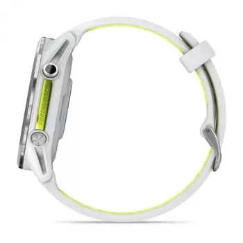 Išmanusis laikrodis Garmin Forerunner 970 – 1,4 colio (3,56 cm) AMOLED 454×454, GPS, Wi‑Fi, titano korpusas, silikoninis dirželis (balta/geltona), 56 g