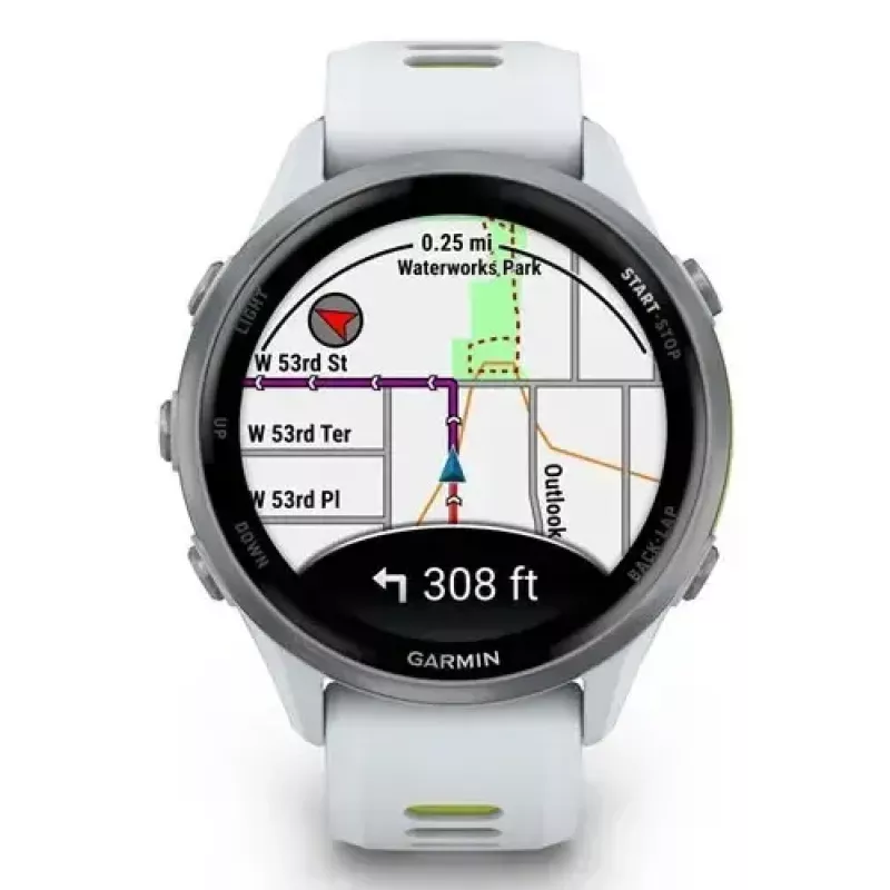 Garmin Forerunner 970 Titanium 010-02969-11 sportinis išmanusis laikrodis, Whitestone/Amp Yellow spalvų