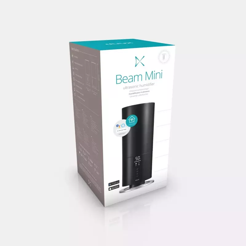 Drėkintuvas Duux Beam Mini 2 Ultragarsinis — 3 L vandens talpa, LED ekranas, Juodas