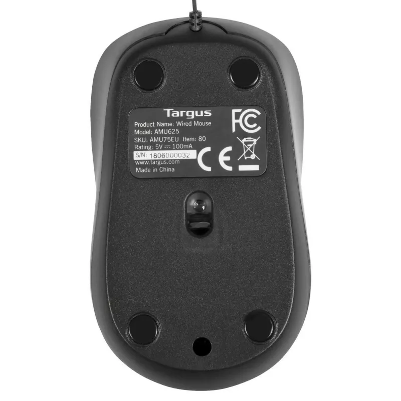 Targus AMU75EU pelė kelioninė Ambidextrous USB-A Blue Trace 1000 DPI