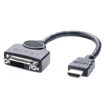Lindys DVI-D (moteriška) į HDMI (vyriška) adapterio kabelis, 0,2 m