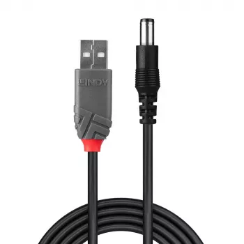 Lindy USB 2.0 Type A į 5,5 mm nuolatinės srovės kabelis, 1,5 m