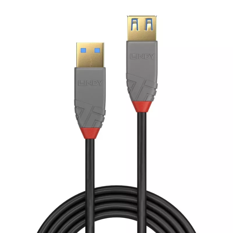 Lindy 1 m USB 3.2 Type A ilginamasis laidas, 5 Gbps, Anthra Line