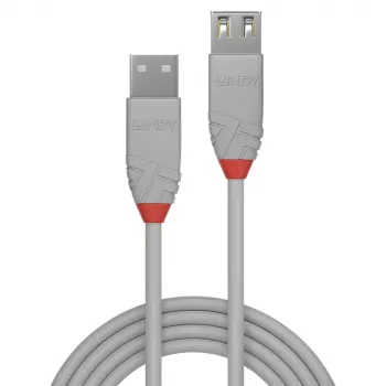 Lindy 2 m USB 2.0 tipo A ilginimo laidas, Anthra Line, pilka