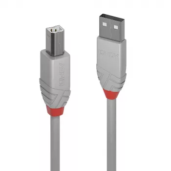 Lindy 0,5 m USB 2.0 Type A–B laidas, Anthra Line, pilka