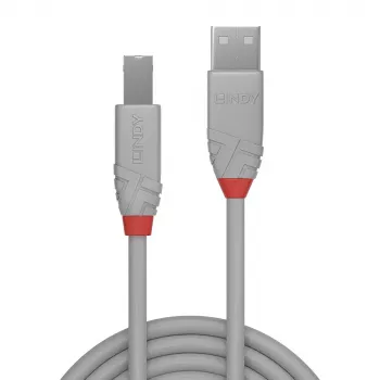 Lindy 0,5 m USB 2.0 Type A–B laidas, Anthra Line, pilka