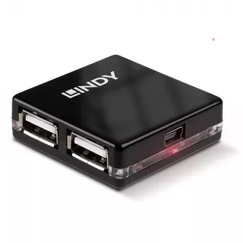 USB šakotuvas Lindy 4 prievadų USB 2.0 Mini Hub