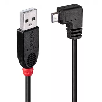 Lindy 1 m USB 2.0 kabelis – A tipo į Micro-B, 90 laipsnių kampinis