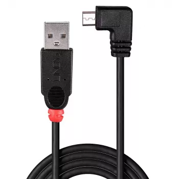 Lindy 1 m USB 2.0 kabelis – A tipo į Micro-B, 90 laipsnių kampinis