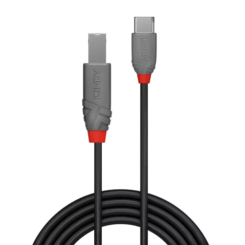 USB 2.0 laidas Type C – B Lindy 36940 0,5 m Anthra Line