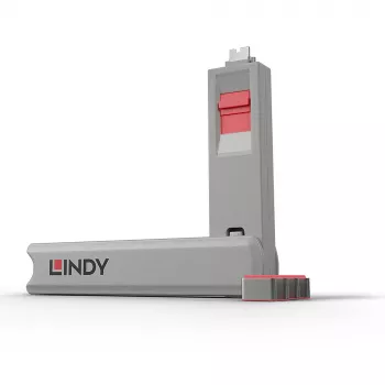 USB Type C prievado blokavimo raktas Lindy, 4 vnt., rožiniai