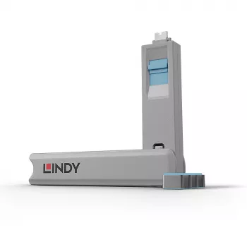 USB Type-C prievado blokatorius Lindy raktų rinkinys 4 vnt. mėlyni