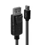 Lindy 41647 Mini DisplayPort–DisplayPort kabelis, kištukas/kištukas, DP 1.2, 4K 4096x2160, su fiksatoriumi, 3 m, juodas