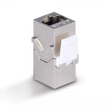 Lindy CAT 6A moteriškas keystone jungtuvas RJ-45 plokščias metalinis 1 vnt.