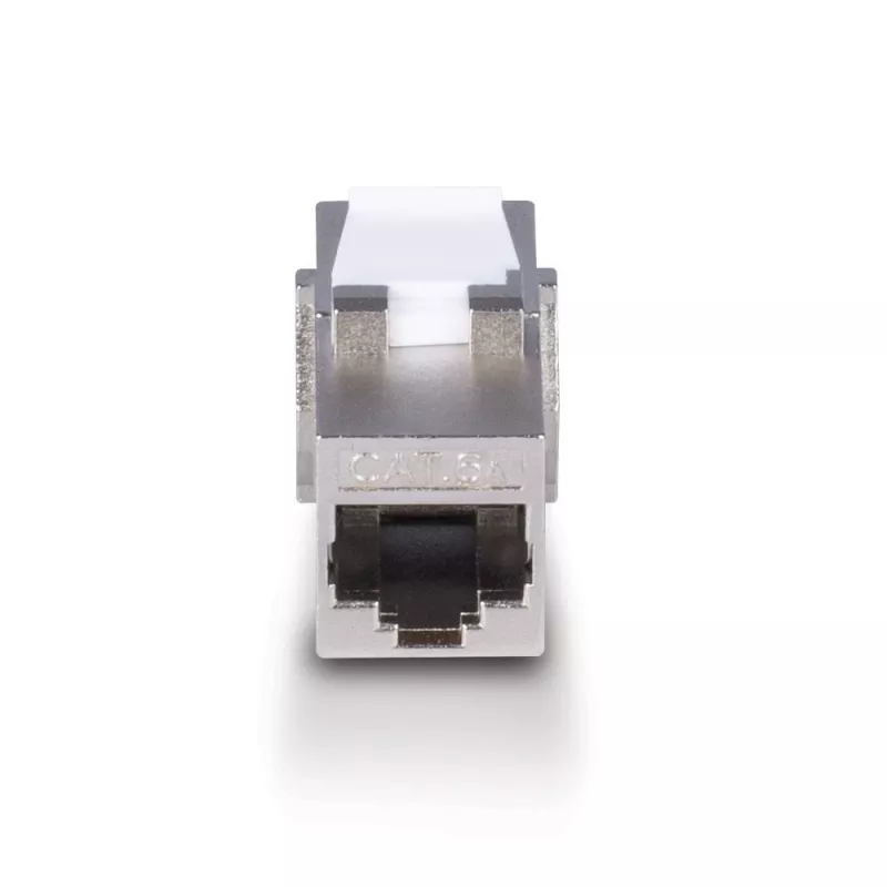 Lindy CAT 6A moteriškas keystone jungtuvas RJ-45 plokščias metalinis 1 vnt.