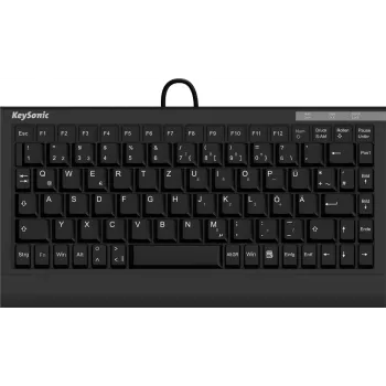 Klaviatūra KeySonic ACK-595C+ (DE) biuro USB QWERTZ vokiška juoda
