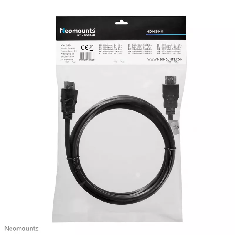 Neomounts HDMI6MM HDMI kabelis - 1,8 metro