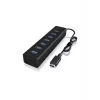 ICY BOX IB-HUB1700-C3 USB 3.2 Gen 1 (3.1 Gen 1) Type-C 5000 Mbit/s Juodas