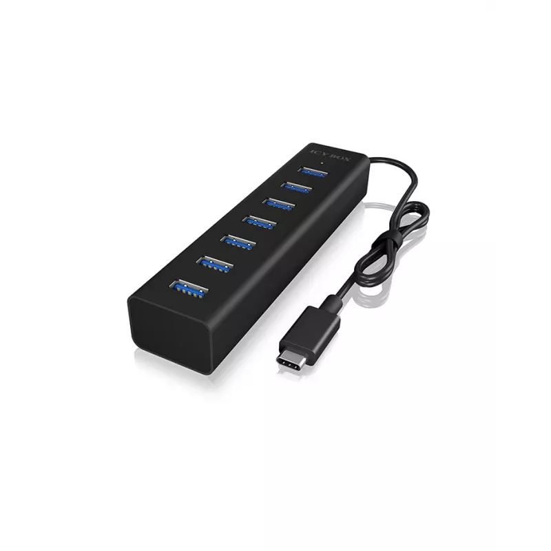 ICY BOX IB-HUB1700-C3 USB 3.2 Gen 1 (3.1 Gen 1) Type-C 5000 Mbit/s Juodas