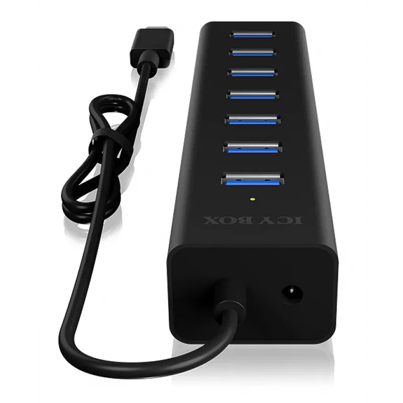 ICY BOX IB-HUB1700-C3 USB 3.2 Gen 1 (3.1 Gen 1) Type-C 5000 Mbit/s Juodas