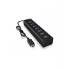 ICY BOX IB-HUB1700-C3 USB 3.2 Gen 1 (3.1 Gen 1) Type-C 5000 Mbit/s Juodas