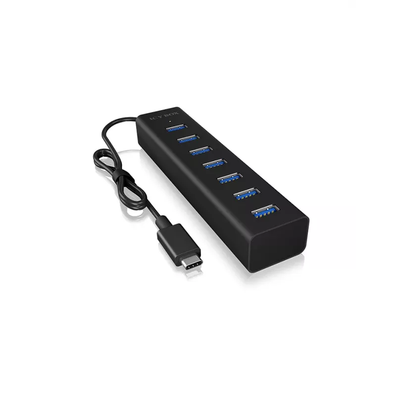 ICY BOX IB-HUB1700-C3 USB 3.2 Gen 1 (3.1 Gen 1) Type-C 5000 Mbit/s Juodas