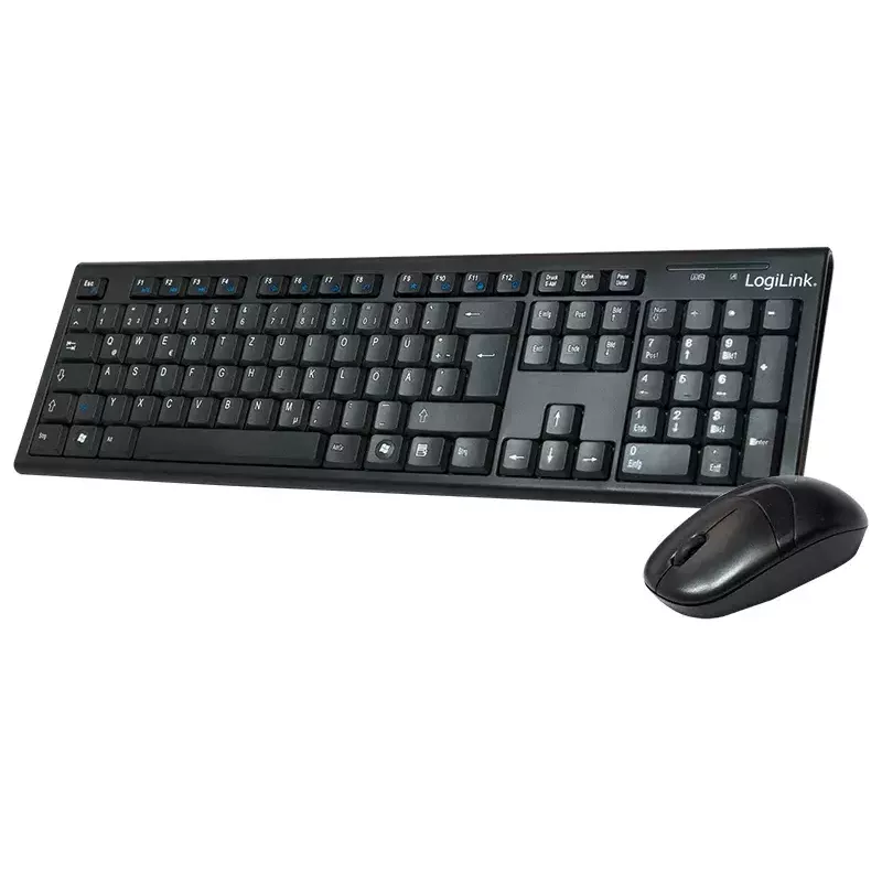 Belaidis klaviatūros ir pelės rinkinys LogiLink ID0104, juodas