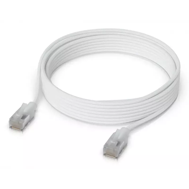 Suvienytinis tinklo kabelis UBIQUITI UACC-CABLE-PATCH-EL-C6A-5M-W Cat6a 5 m RJ-45 peršviečiamas baltas