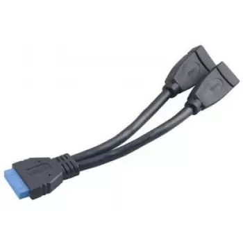 USB laidas 2 x USB A Akasa AK-CBUB09-15BK Juoda